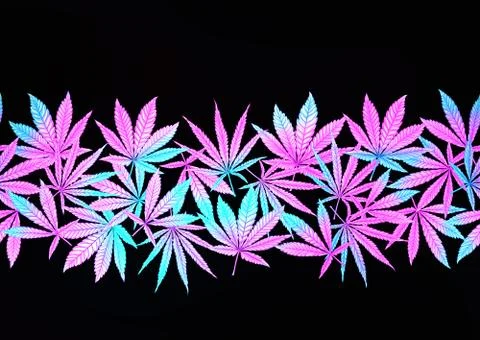 Cannabis leaves seamless pattern, background. Illustrazione stock