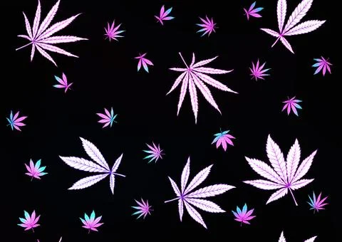 Cannabis leaves seamless pattern, background. Stock Illustration