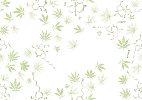 Cannabis leaves seamless pattern, background. Stock Illustration