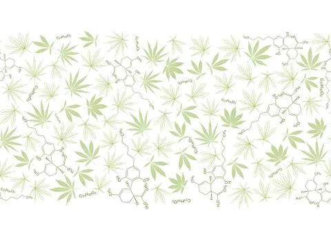 Cannabis leaves seamless pattern, background. Stock Illustration