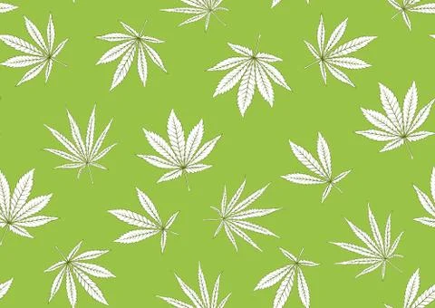 Cannabis leaves seamless pattern, background. Stock Illustration