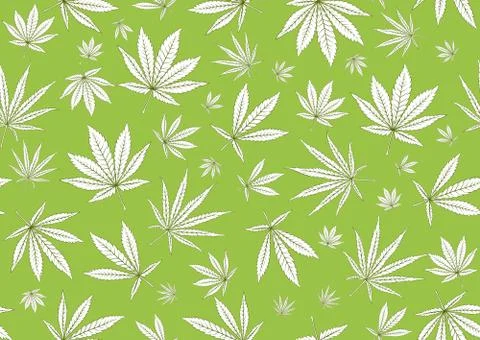 Cannabis leaves seamless pattern, background. Stock Illustration