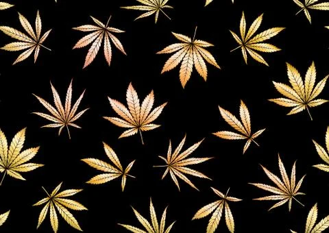 Cannabis leaves seamless pattern, background. Illustrazione stock