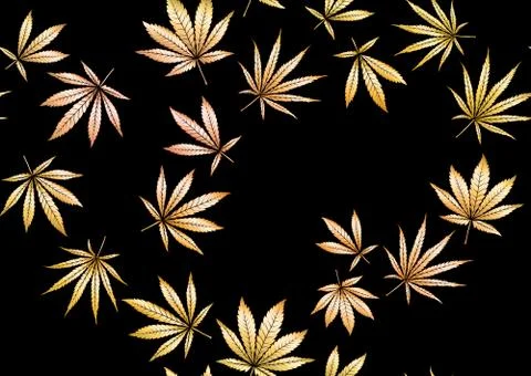 Cannabis leaves seamless pattern, background. Stock Illustration
