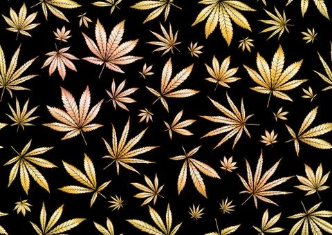 Cannabis leaves seamless pattern, background. Illustrazione stock