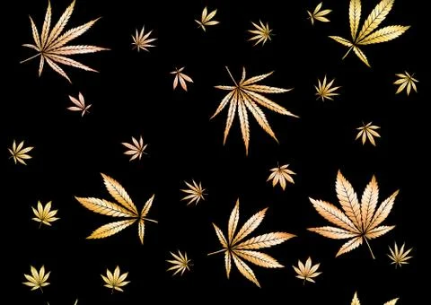 Cannabis leaves seamless pattern, background. Illustrazione stock