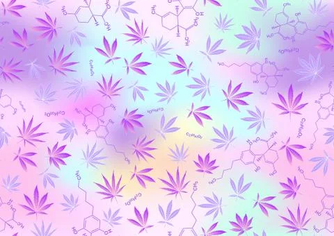 Cannabis leaves seamless pattern, background. Stock Illustration