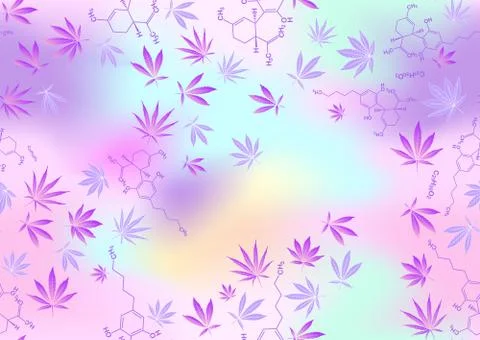 Cannabis leaves seamless pattern, background. Stock Illustration