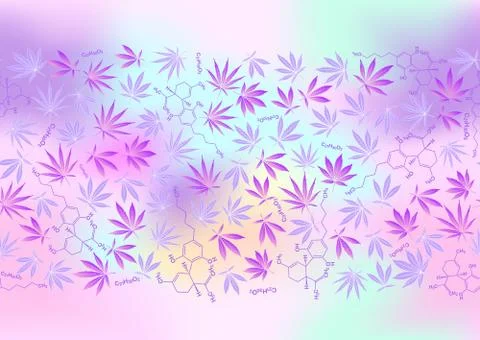 Cannabis leaves seamless pattern, background. Stock Illustration
