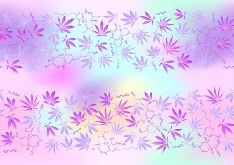 Cannabis leaves seamless pattern, background. Stock Illustration