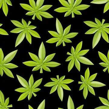 Cannabis leaves seamless pattern. Growing hemp, medical marijuana, recreational Stock Illustration