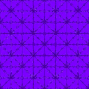 Cannabis Leaves Seamless Vector Pattern in Line Art Retro Wallpaper Style for Illustrazione stock