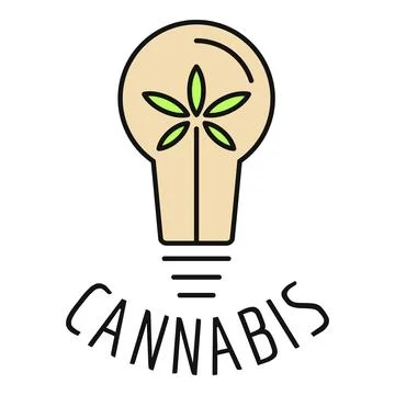 Cannabis light bulb creative idea innovation concept Stock Illustration