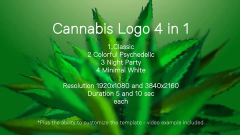 Cannabis Logo 4 in 1 Stock After Effects