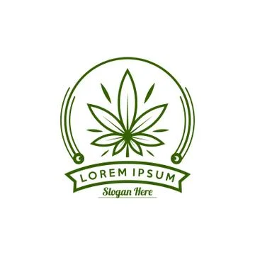 Cannabis logo vector. Marijuana labels on Logos. Medical cannabis retro logo. Stock Illustration