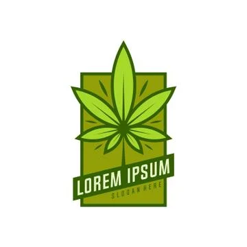 Cannabis logo vector. Marijuana labels on Logos. Medical cannabis retro logo. Stock Illustration