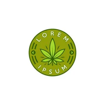 Cannabis logo vector. Marijuana labels on Logos. Medical cannabis retro logo. Stock Illustration