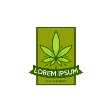 Cannabis logo vector. Marijuana labels on Logos. Medical cannabis retro logo. Stock Illustration