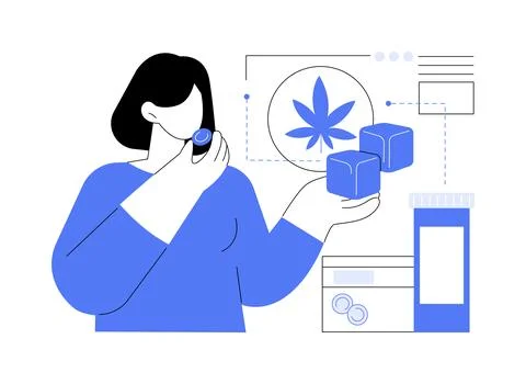 Cannabis lozenges isolated cartoon vector illustrations. Ilustración de archivo
