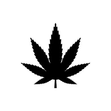 Cannabis, marijuana leaf icon. Vector illustration, flat design. Иллюстрация
