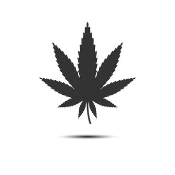 Cannabis, marijuana leaf icon. Vector illustration, flat design. Stock Illustration