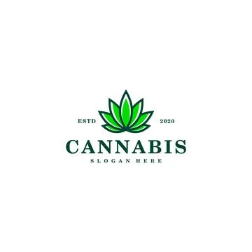 Cannabis marijuana leaf logo vector Illustrazione stock