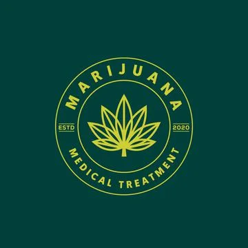 Cannabis marijuana leaf logo vector Illustrazione stock