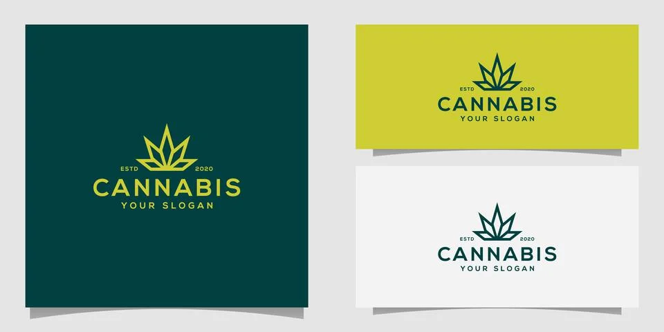 Cannabis marijuana leaf logo vector Stock Illustration