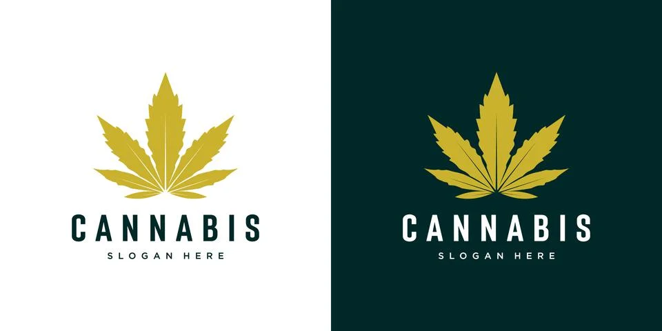 Cannabis marijuana leaf logo vector Stock Illustration