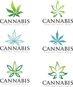 Cannabis Marijuana Logo Design Vector Illustrazione stock