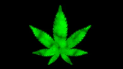 Cannabis, marijuana with smoke effect. 3d animation.Alpha matte included. Stock Footage 97207073