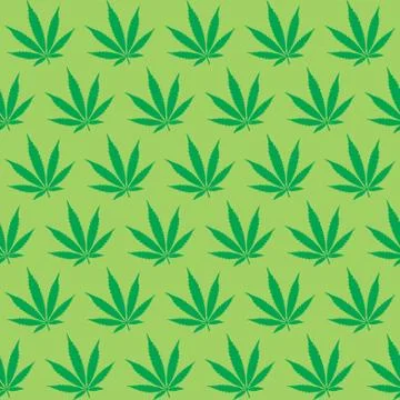 Cannabis marijuana weed repeat pattern fabric textile gift wrap background Stock Illustration