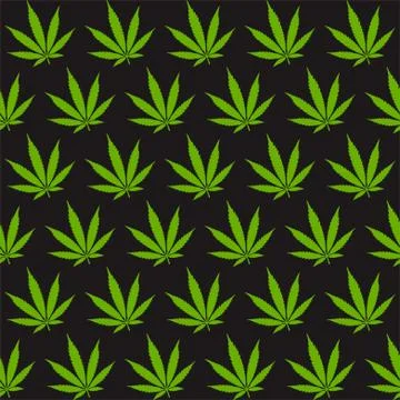 Cannabis marijuana weed repeat pattern fabric textile gift wrap background Stock Illustration