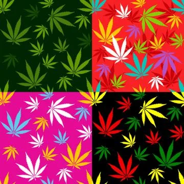 Cannabis marijuana weed repeat pattern fabric textile background texture Illustration