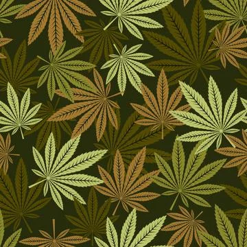 Cannabis medicinal seamless pattern. Stock Illustration