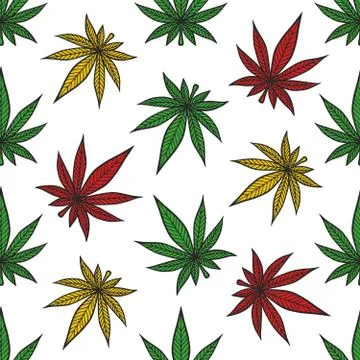 Cannabis pattern Stock Illustration