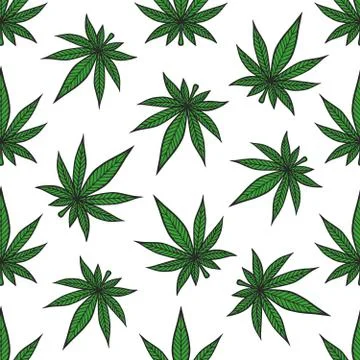Cannabis pattern Stock Illustration