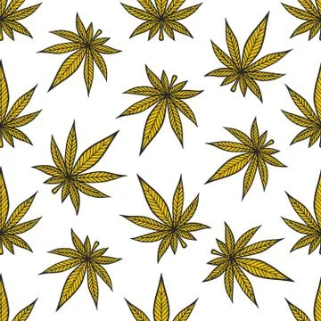 Cannabis pattern Stock Illustration