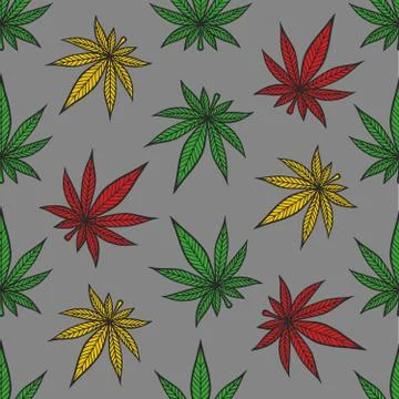 Cannabis pattern Stock Illustration