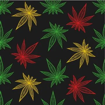 Cannabis pattern Stock Illustration