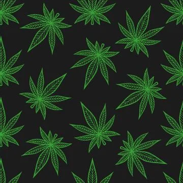 Cannabis pattern Stock Illustration
