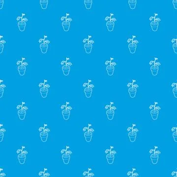 Cannabis plant pattern seamless blue Stock Illustration