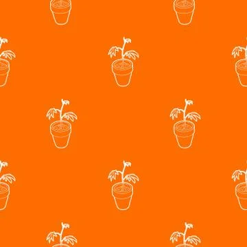 Cannabis plant pattern vector orange Stock Illustration