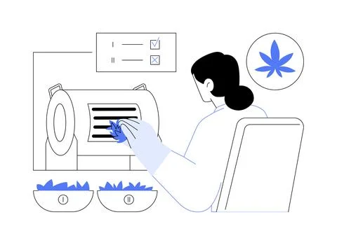 Cannabis quality control abstract concept vector illustration. Stock Illustration