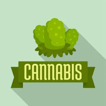 Cannabis seed logo, flat style Stock Illustration