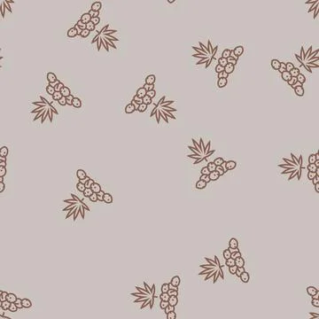 Cannabis seeds line seamless pattern Stock Illustration