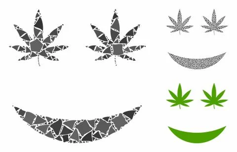 Cannabis smile Composition Icon of Irregular Elements 스톡 일러스트