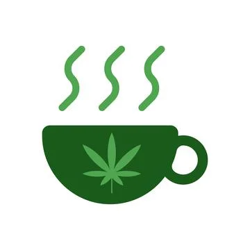 Cannabis tea vector icon on white background Illustrazione stock