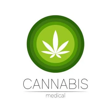 Cannabis vector logotype for medicine and doctor. Medical marijuana symbol Stock Illustration