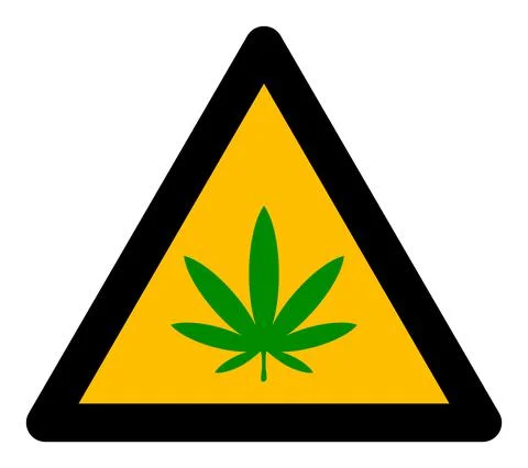 Cannabis Warning Vector Icon Flat Illustration Illustration